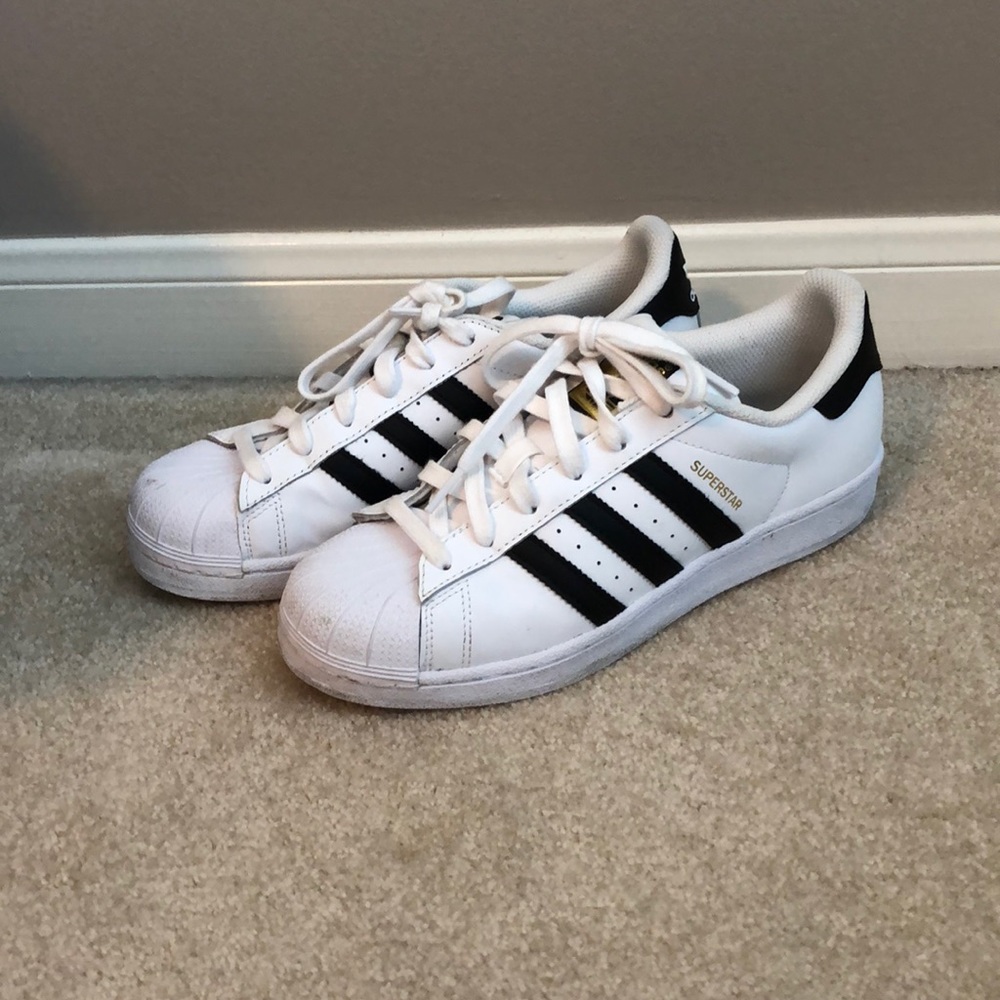 Women’s adidas white superstars